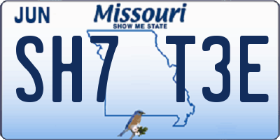 MO license plate SH7T3E