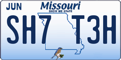MO license plate SH7T3H