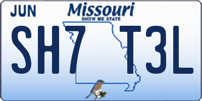 MO license plate SH7T3L
