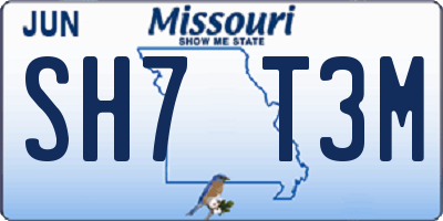 MO license plate SH7T3M