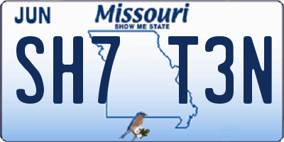 MO license plate SH7T3N