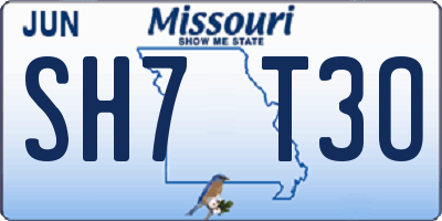 MO license plate SH7T3O