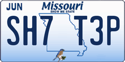 MO license plate SH7T3P