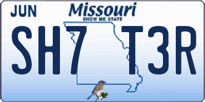 MO license plate SH7T3R