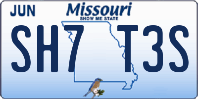 MO license plate SH7T3S