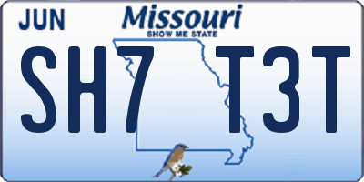 MO license plate SH7T3T
