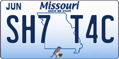 MO license plate SH7T4C