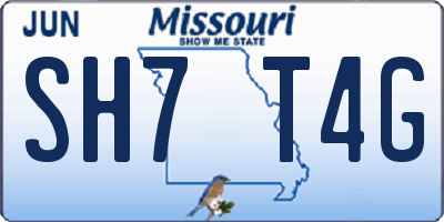 MO license plate SH7T4G