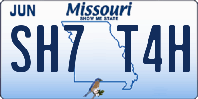 MO license plate SH7T4H