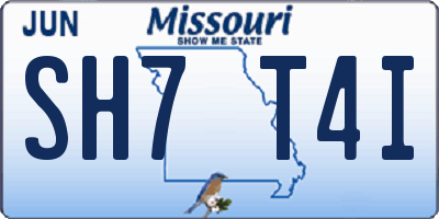 MO license plate SH7T4I