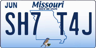 MO license plate SH7T4J