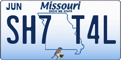 MO license plate SH7T4L