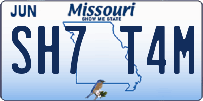 MO license plate SH7T4M