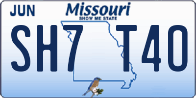 MO license plate SH7T4O