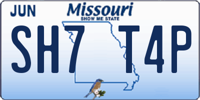 MO license plate SH7T4P