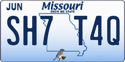 MO license plate SH7T4Q