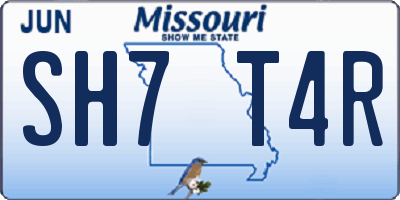 MO license plate SH7T4R