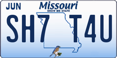 MO license plate SH7T4U