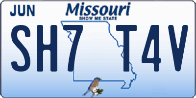 MO license plate SH7T4V