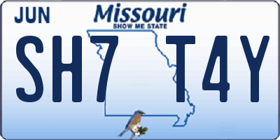 MO license plate SH7T4Y