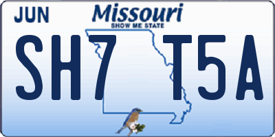 MO license plate SH7T5A