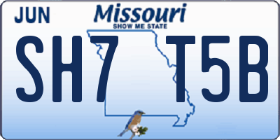 MO license plate SH7T5B