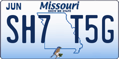 MO license plate SH7T5G