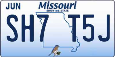 MO license plate SH7T5J