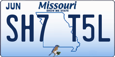 MO license plate SH7T5L