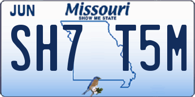 MO license plate SH7T5M
