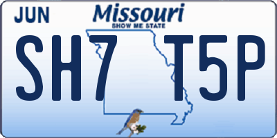 MO license plate SH7T5P