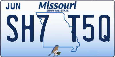 MO license plate SH7T5Q