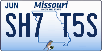 MO license plate SH7T5S