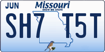 MO license plate SH7T5T