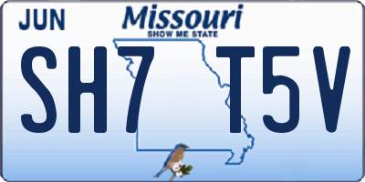 MO license plate SH7T5V
