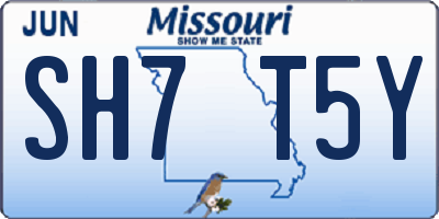 MO license plate SH7T5Y