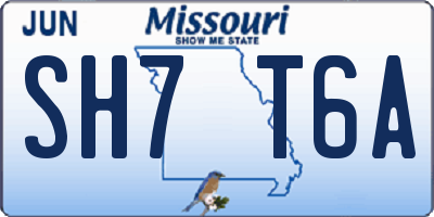 MO license plate SH7T6A