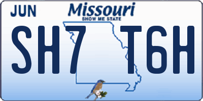 MO license plate SH7T6H