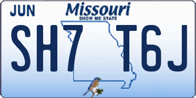 MO license plate SH7T6J