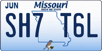 MO license plate SH7T6L