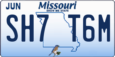 MO license plate SH7T6M