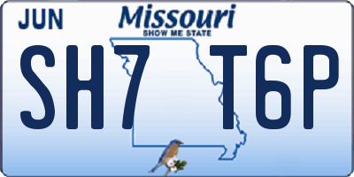 MO license plate SH7T6P
