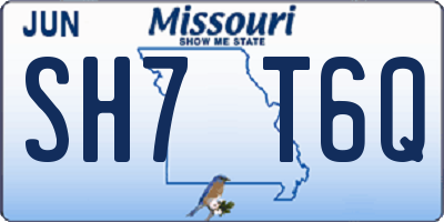 MO license plate SH7T6Q