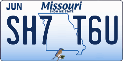MO license plate SH7T6U