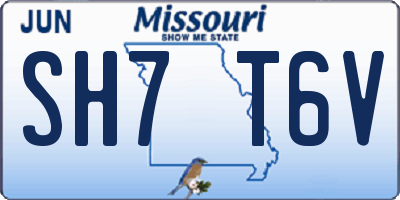 MO license plate SH7T6V