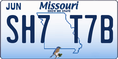 MO license plate SH7T7B