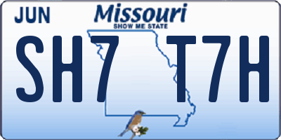 MO license plate SH7T7H