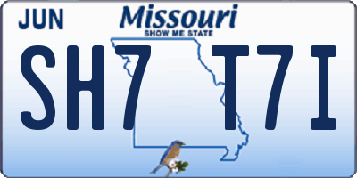 MO license plate SH7T7I