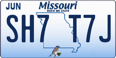 MO license plate SH7T7J