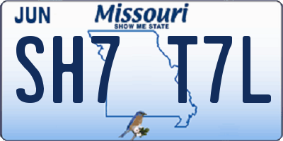 MO license plate SH7T7L